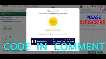GFG POTD 04/09/2024 IN C++ MOST IMPORTANT INFORMATION | CODE IN COMMENT #geeksforgeeks #gfg #potd