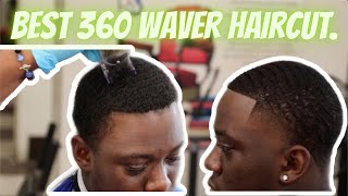 BARBER TUTORIAL: 360 Waves Haircut 🌊 || High Temp Fade 💈🔥