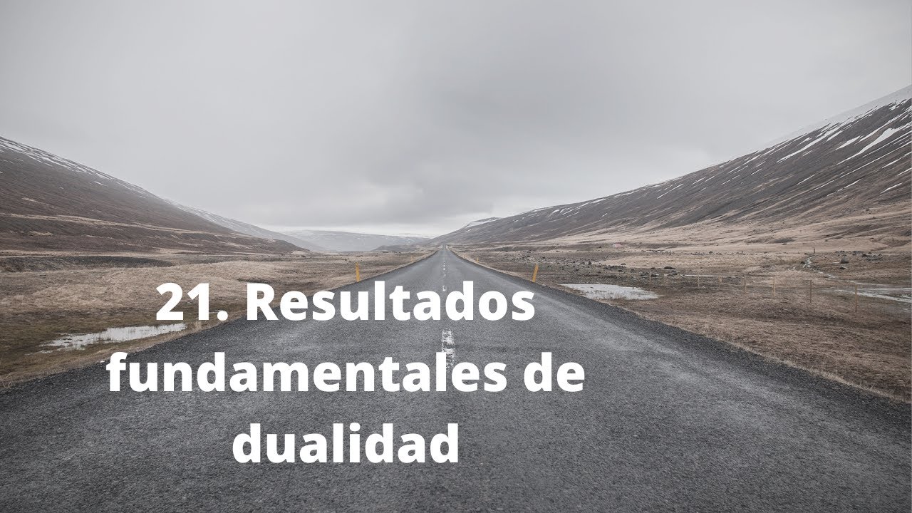 21. Resultados de dualidad (Dualidad fuerte, dualidad débil, holgura complementaria, precio sombra)