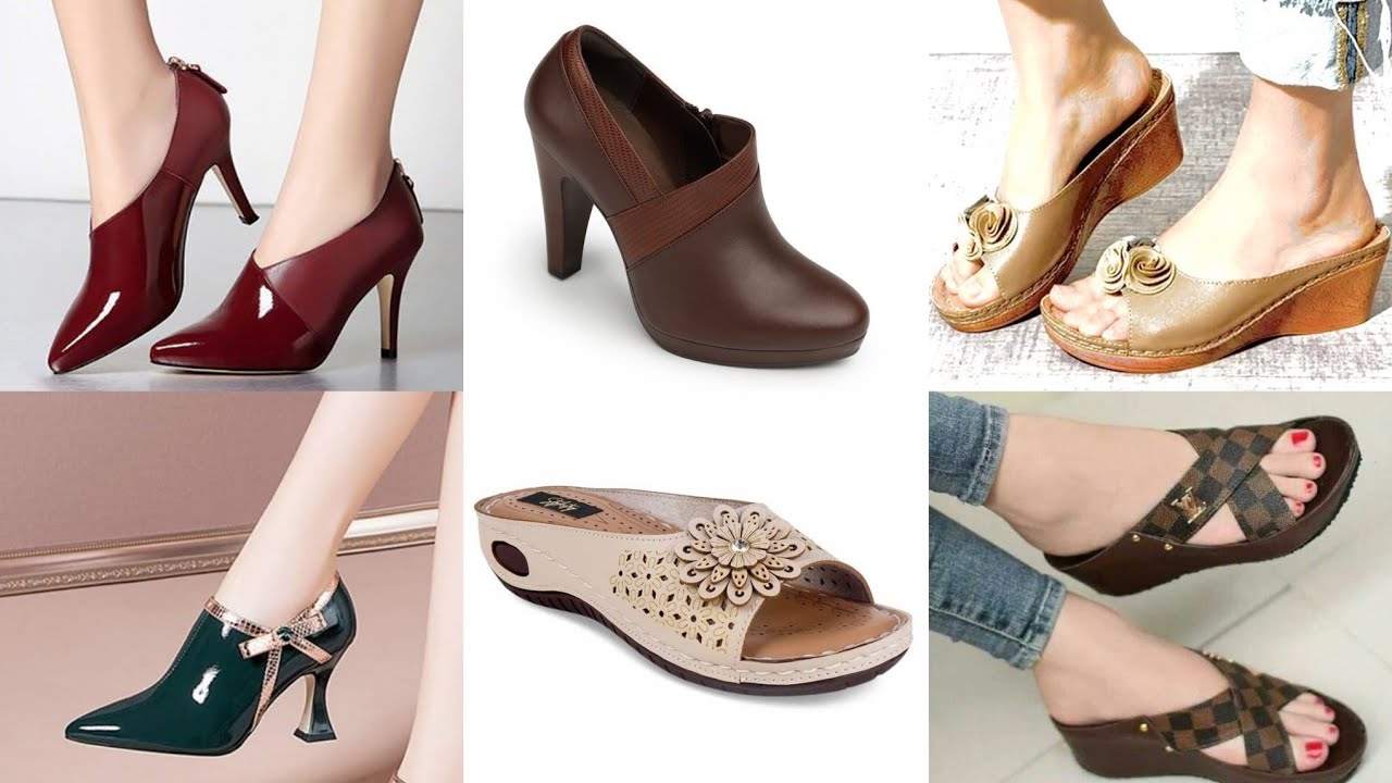 Представлена ​​модная женская обувь: сандалии, слипоны, туфли-лодочки, классические туфли / колле...