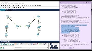 CCNA Packet Tracer Lab | Static Route Configuration with 4 Routers