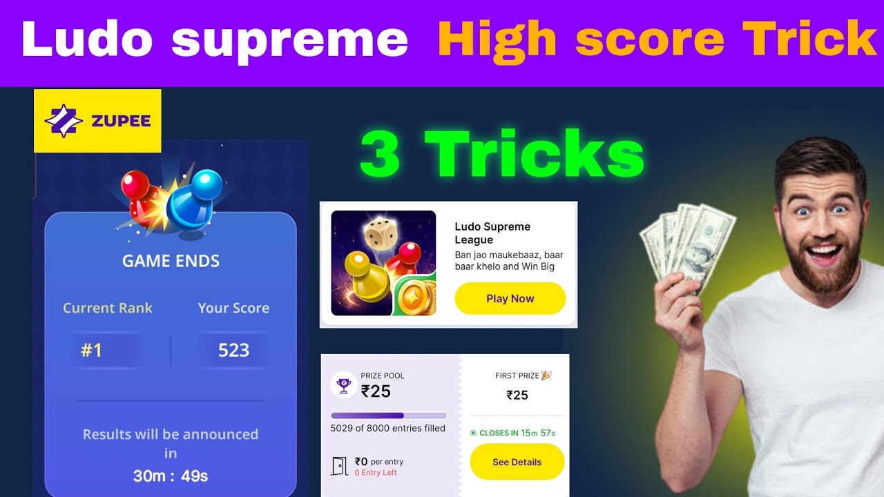 Zupee ludo supreme High score Trick 😮💸 