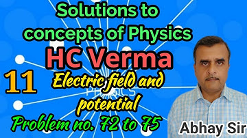 Solutions to concepts of Physics Electric field and potential {Problem nos.72 to 75}, Part 12