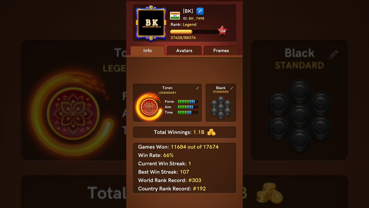 💥 1B Completed in my I'd Carrom pool 💥