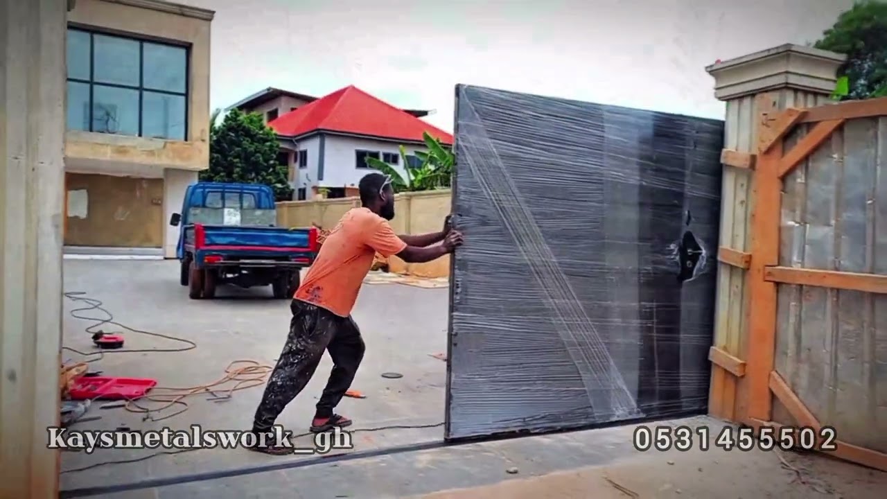 Modern Plate Panel Gate | Custom Galvanized Steel Main Gate