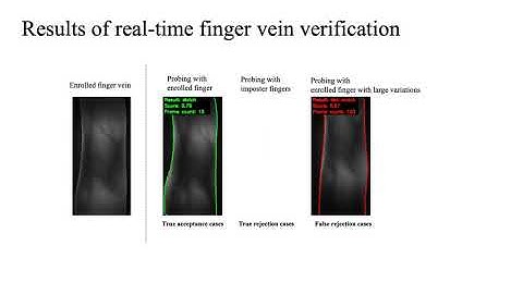 Real-time demo of finger vein recognition system