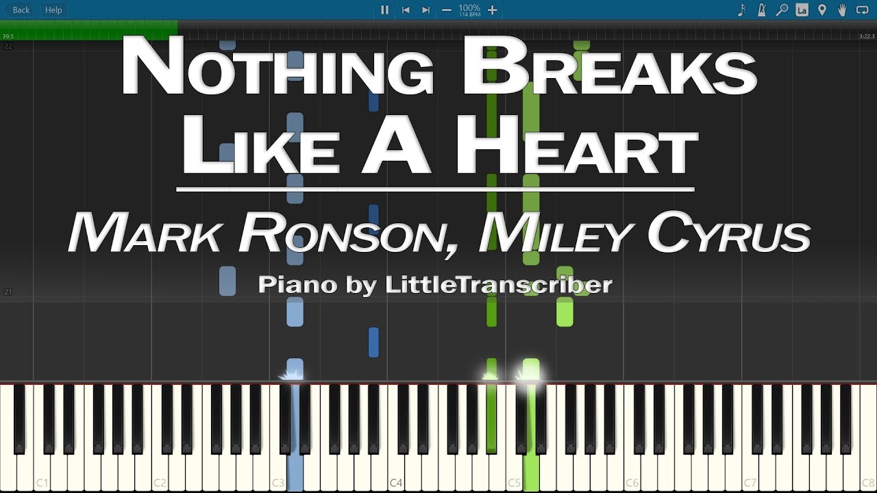 Littletranscriber Nothing Breaks Like A Heart Sheet Music Piano Solo In G Minor Download Print Sku Mn0191492 - roblox piano sheet rewrite the stars