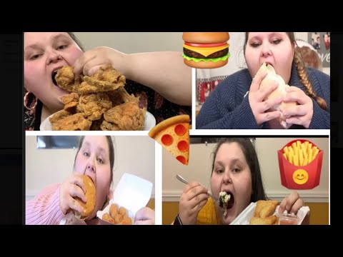 Amberlynn Reid Eating Way Too Much Unhealthy Food - YouTube