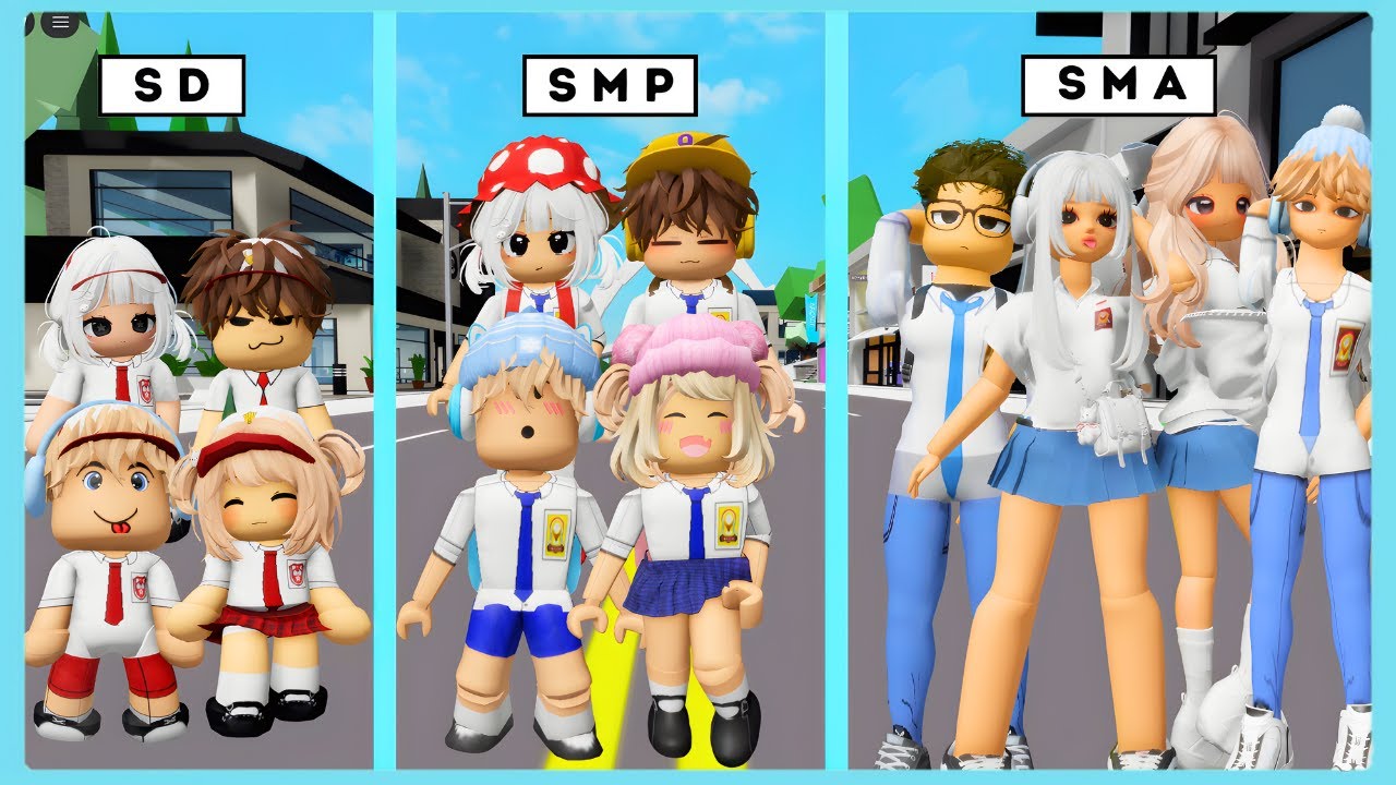 Perjalanan Bang Boy Dan Caca Dari SD Sampai SMA Di Roblox Brookhaven ft @Shasyaalala