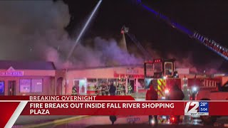 5-alarm fire breaks out inside Fall River shopping plaza