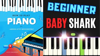 Baby Shark I Beginner Piano Tutorial Easy Sheet Music with Letters for Absolute Beginners I SLOW
