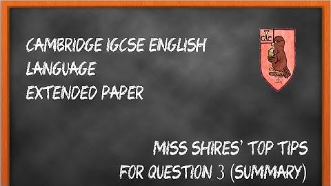 iGCSE English Language Question 3 Revision Tips