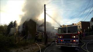 POTTSVILLE CITY 3rd ST  VACANT HOUSE FIRE VIDEOS 10 11 2015