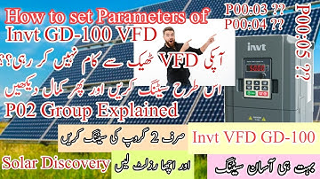 Invt VFD GD-100 Parameter settings | Basic Settings| Motor Data kesy Add krien| Detailed Video