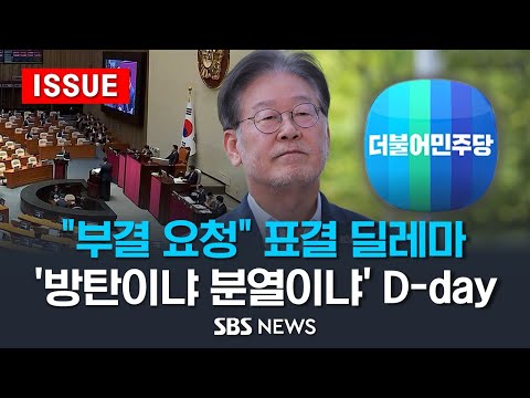 이재명 &quot;부결 요청&quot;에 표결 딜레마 빠진 민주당..&#39;방탄이냐 분열이냐&#39; 이재명 체포동의안 D-day (이슈라이브) / SBS