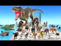 Run Away From T Rex Dinosaur Vs Wild Animals Mammoth Dinosaurs Animal Revolt Battle Simulator