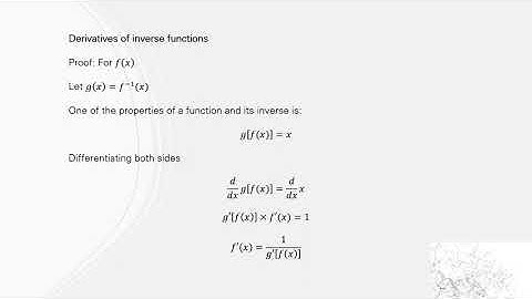 Extension 1: Differentiation of inverse functions