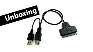 USB 2.0 to SATA 7 + 15 22 Pin Adapter Cable for 2.5" INCH HDD Hard Disk  Drive unboxing - YouTube