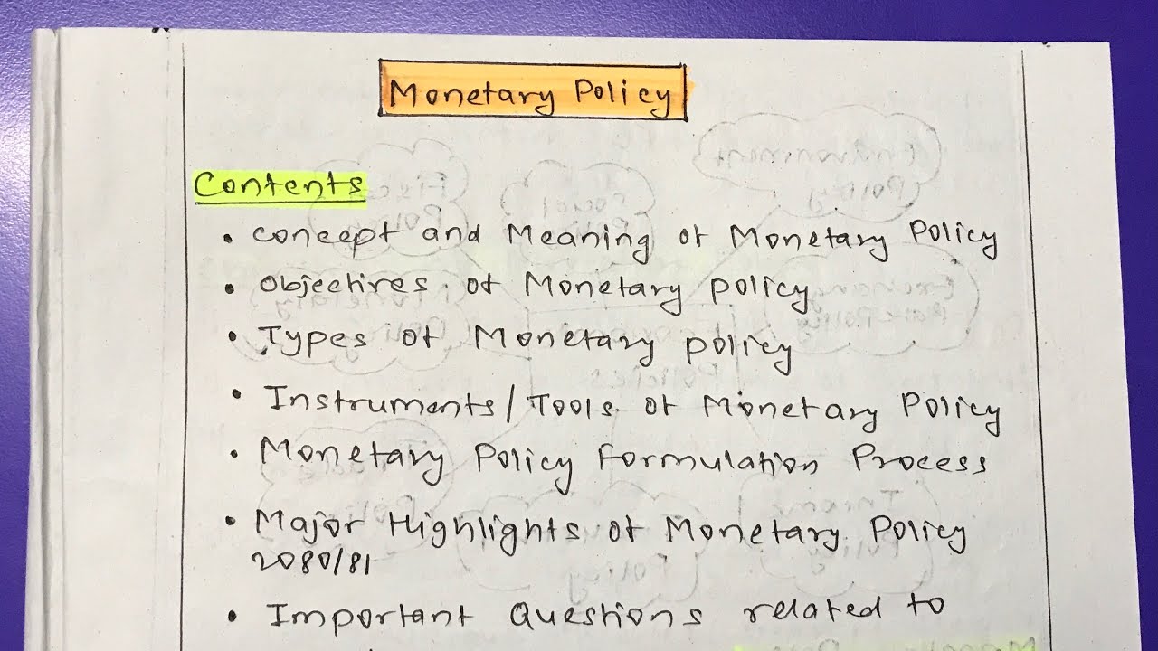 Concept of Monetary Policy explained in very simple language with ...