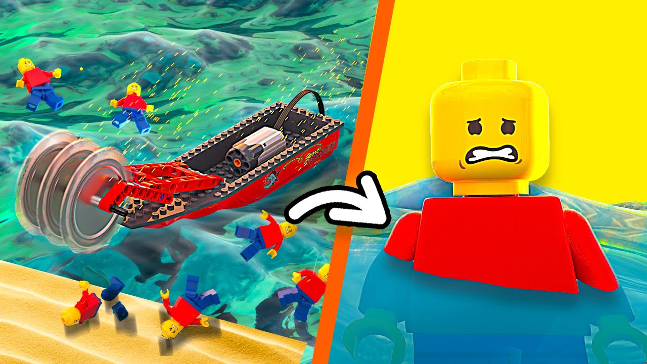 Тестирование корабельного оружия Lego против минифигурок