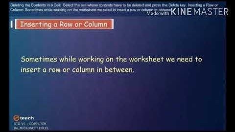 Class VII Computer-Ch-3 Editing a Worksheet
