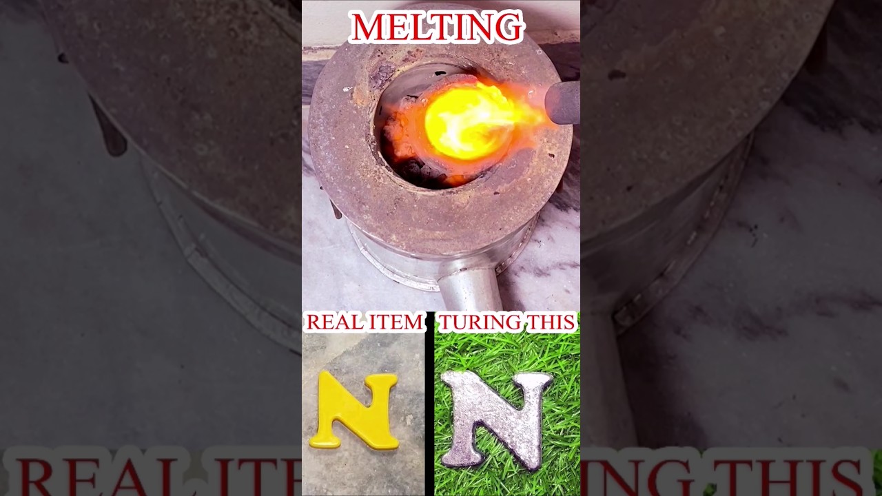 The Letter N Made from Melted Metal Super Cool Satisfying Video | Casting Metel 