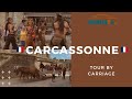 Carcassonne Medieval Castle guided tour on carriage, France HD