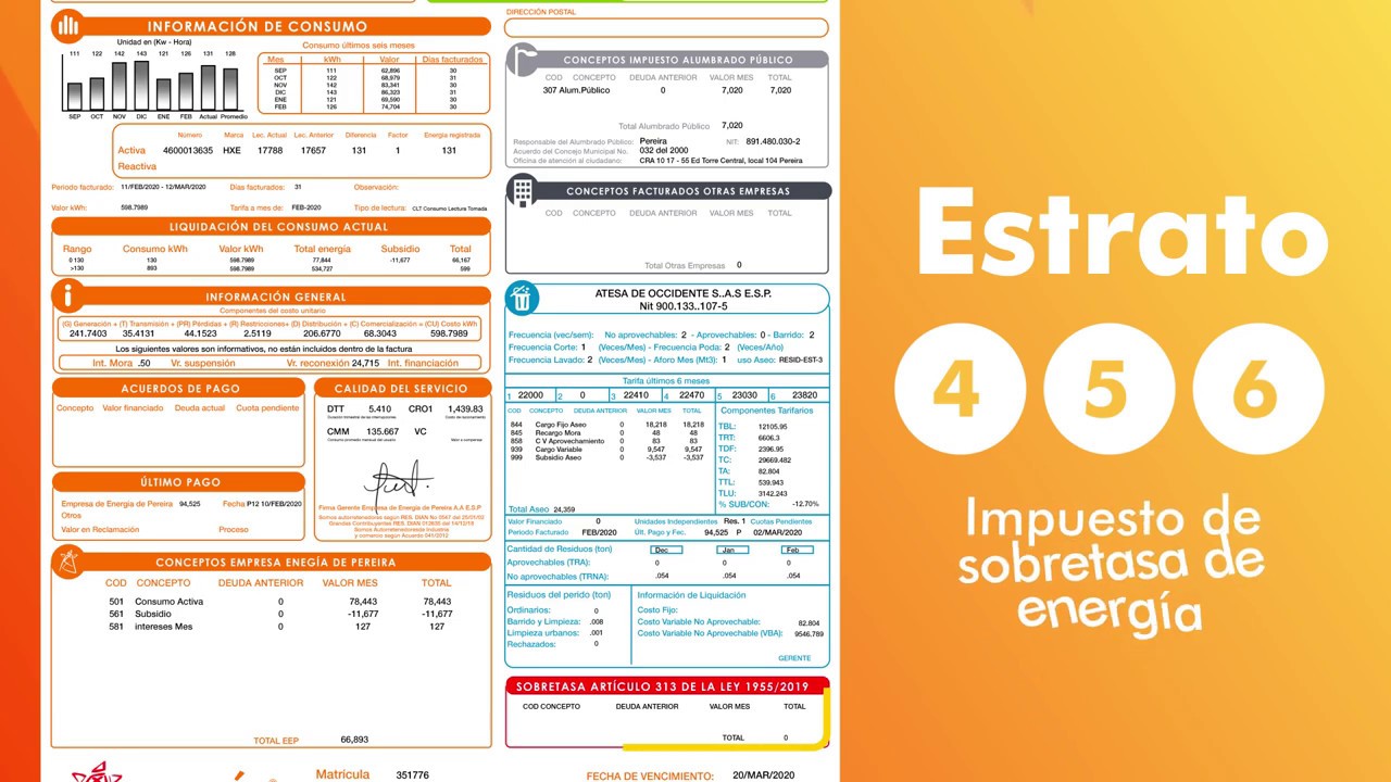 ¡Conoce los componentes que integran la factura de energía! - YouTube