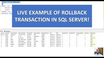 Live Example of Rollback Transaction in SQL Server
