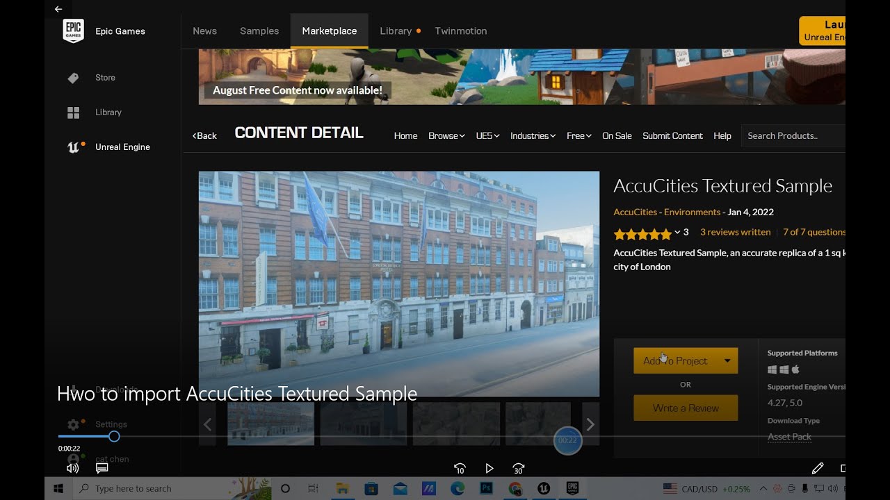Unreal Engine 5 Chinese tutorial: How to import AccuCities Textured ...