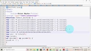 HSC SCIENCE JAVASCRIPT PRACTICAL : Process of marks and grade from FORM DATA