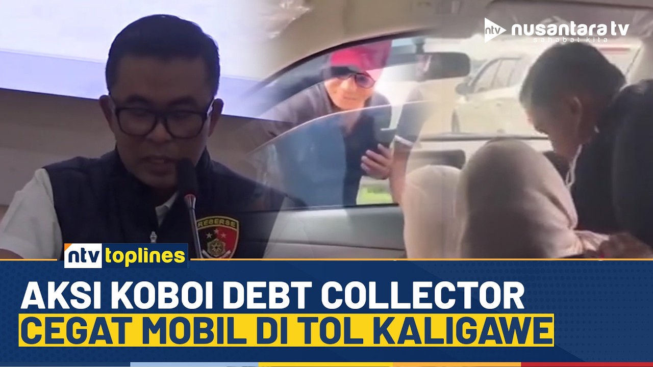 Aksi Koboi Debt Collector Cegat Mobil Seorang Perempuan di Gerbang Tol Kaligawe | NTV TOPLINES