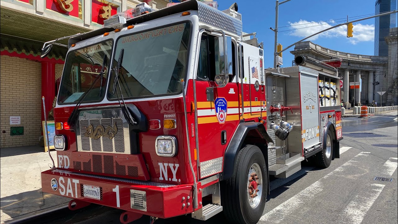 WALK AROUND VIDEO OF BRAND NEW FDNY SATELLITE 1 UNIT ON CANAL STREET IN