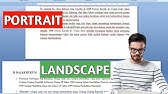 Cara Mengatur Orientasi Portrait Dan Landscape Dalam Satu Dokumen Youtube
