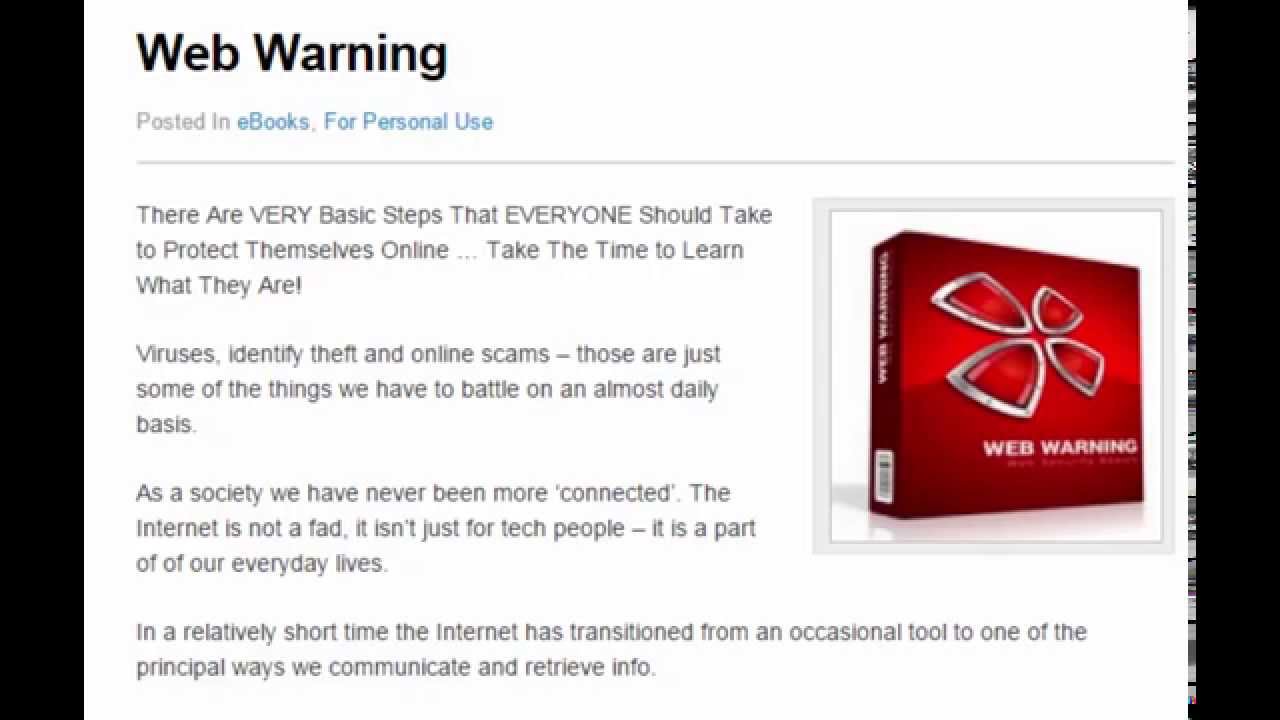 Web Warning How To Protect Your Computer Security Basic Steps YouTube Web warning how to protect your computer security basic steps youtube