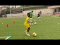 Exercice technique avec remise et dribble entranement de foot