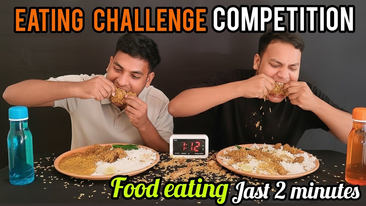 Food eating competition mutton plus dal tadka and white rice 🍚🌾 just 2 minute 