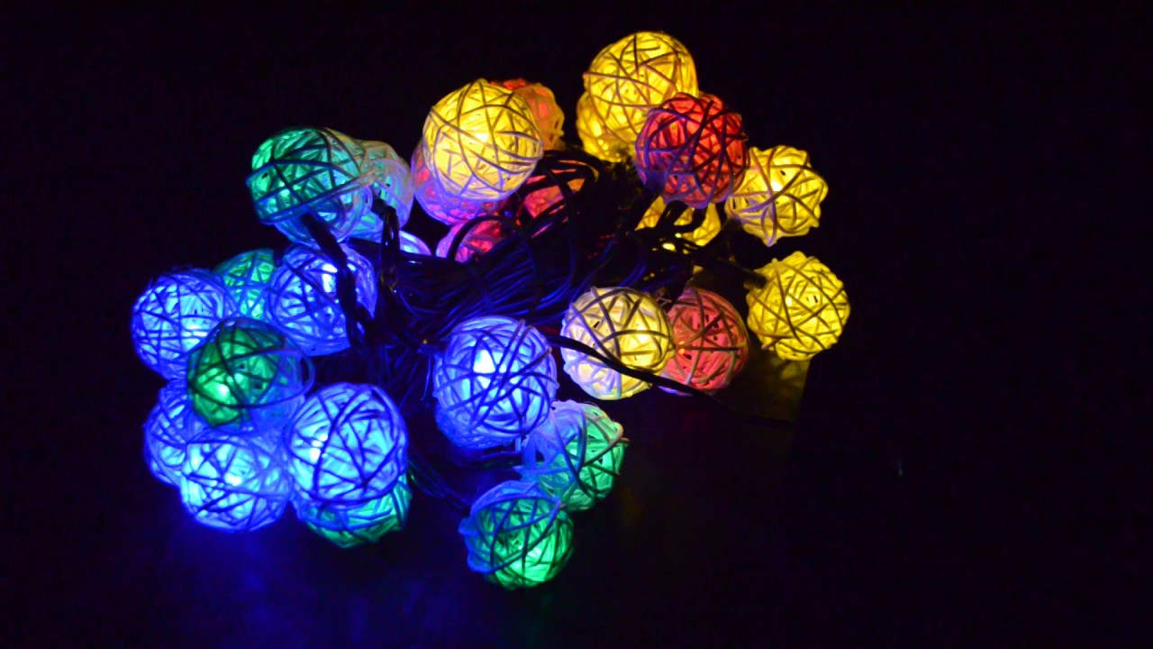 Emoonland Luci natalizie in Rattan con pannello solare - YouTube