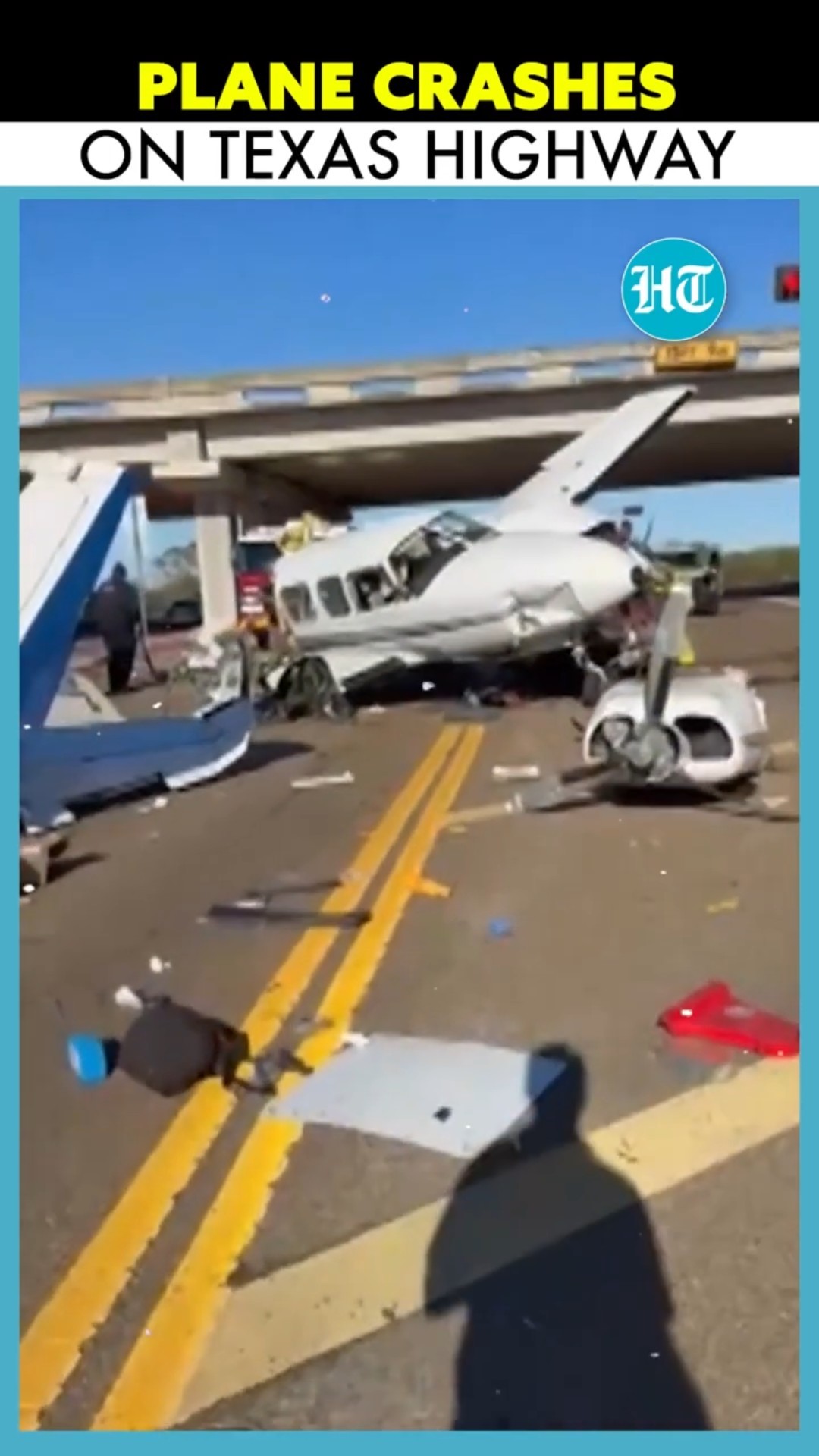 Propeller Plane Crashes Onto Intersection In Texas \u0026 Splits In Half