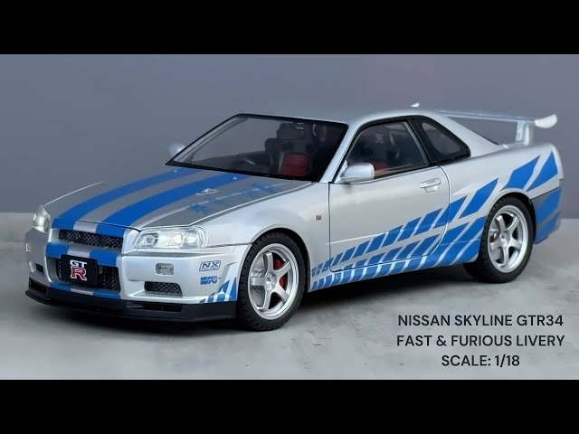 1:18 Nissan Skyline GTR34 Unboxing | Fast & Furious Paul Walker