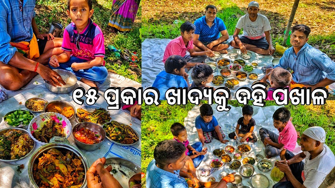 ବିଲରେ ୧୫ ପ୍ରକାର ଖାଦ୍ୟକୁ ଦହି ପଖାଳ 😋 କି ମଜା l Dahi pakhala