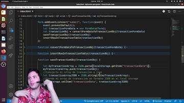 Guardando el historial de transacciones el local storage - Un array de objetos  - JSON