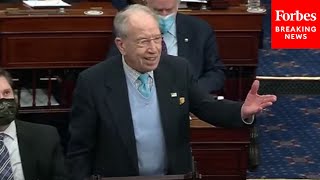 FUNNY MOMENT: Chuck Grassley surprised his speaking time is up, laughter is heard