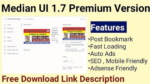 How to Download Median UI 1.7 Latest Version Blogger template Free #MedianUI #bloggertemplate