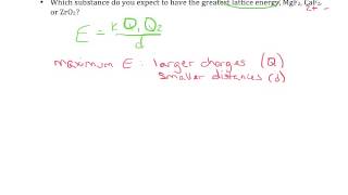 Practice Exercise p 293 Lattice Energy