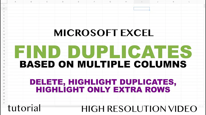 Excel - Find Duplicate Rows Based on Multiple Columns