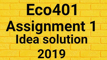 eco401 Assignment #1 idea solution 2019