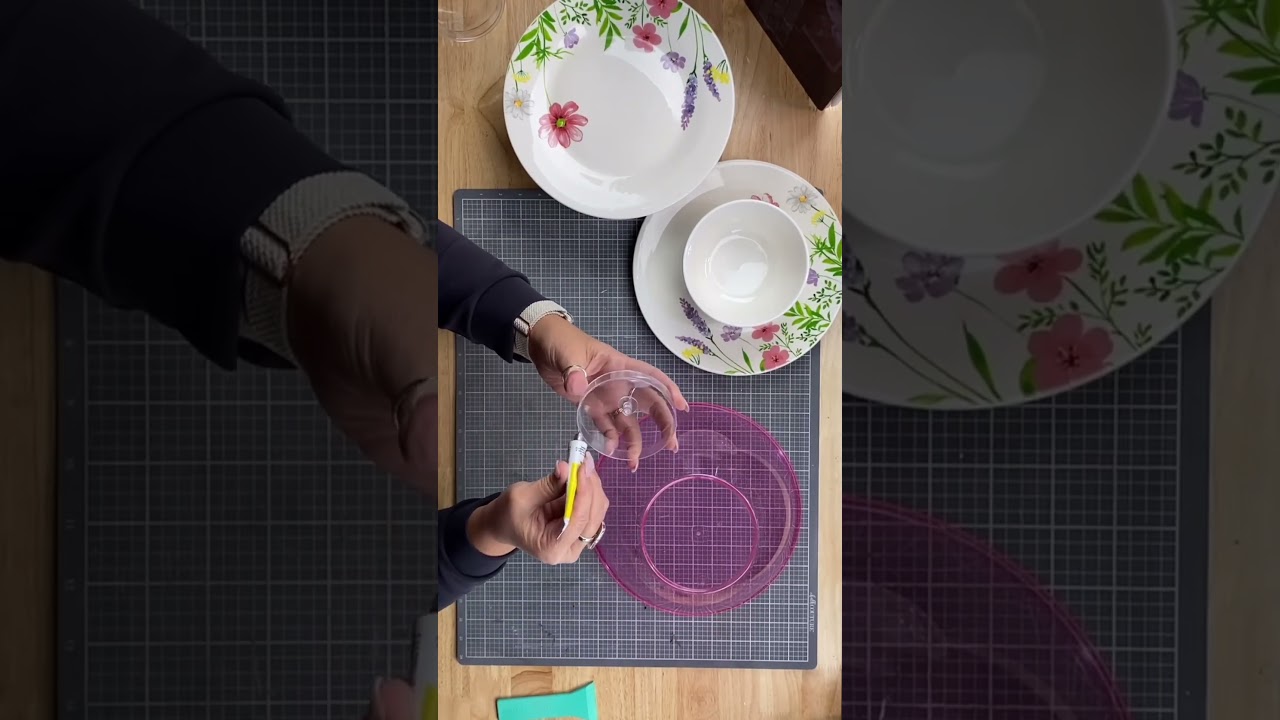 Dollar Tree Spring Cake Plate + Chip and Dip Server DIY  