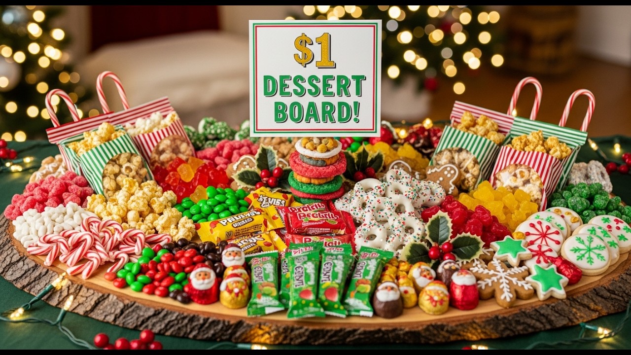 Я сделала праздничную доску для десертов всего за 1 доллар за штуку! 🍫🎄