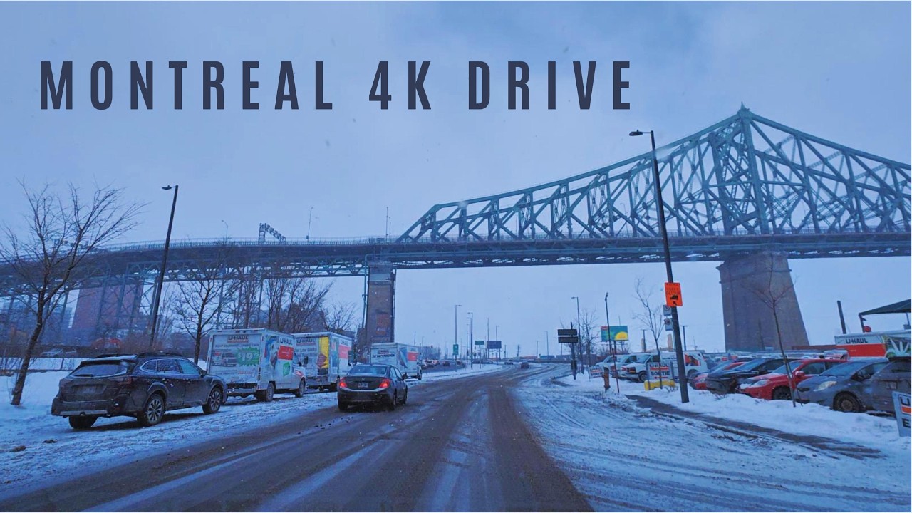 4K Winter Drive in Montreal 🇨🇦 | Snowy Day Jacques Cartier Bridge, Olympic Stadium & Plateau